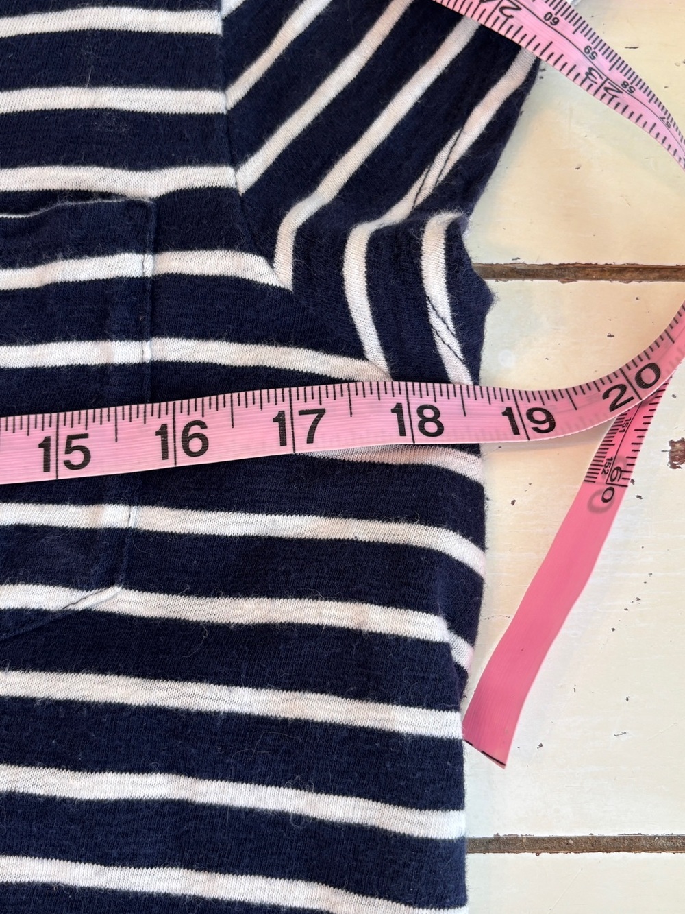 Gap Striped T-Shirt Dress Women’s Medium Blue White 100% Cotton V-Neck Preppy - Picture 4 of 7